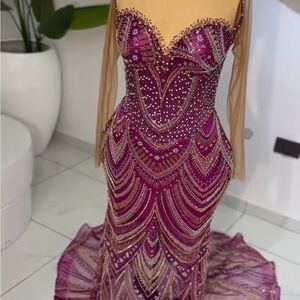 Magenta prom/reception dress